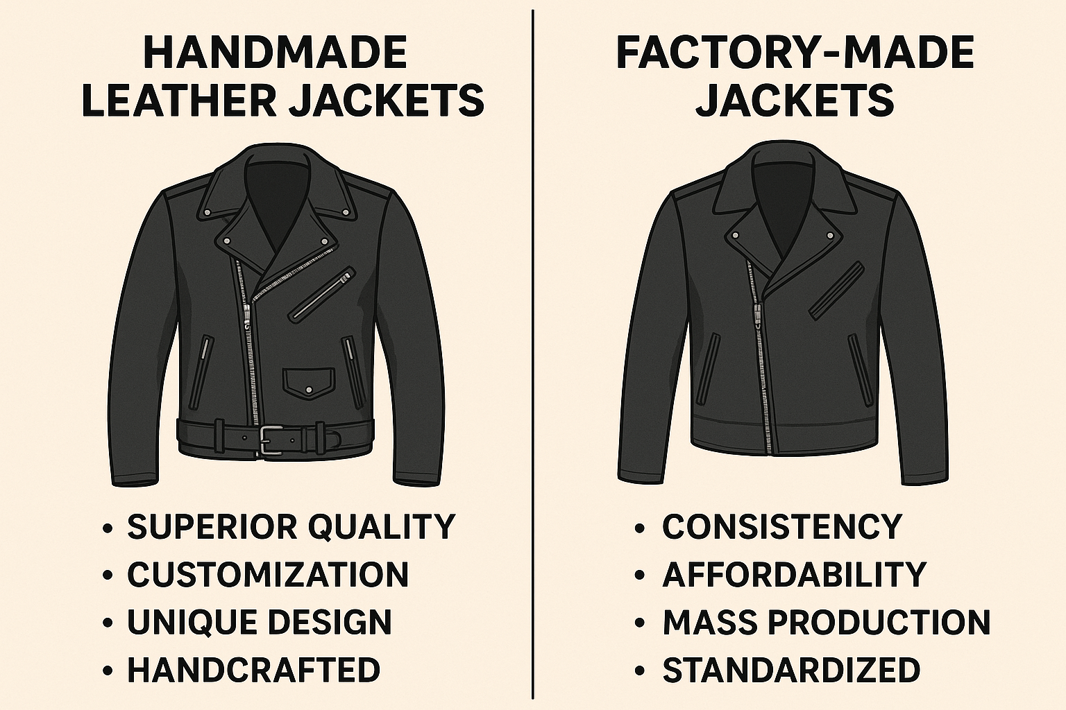 Handmade Leather Jackets vs. Factory-Made: What’s Better for You?